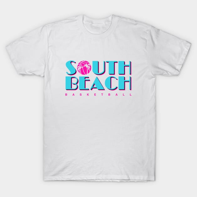 South Beach Basketball - White T-Shirt by KFig21